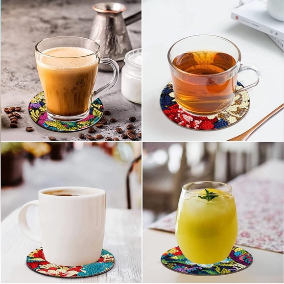 8 PCS Diamond Painting Coasters with Holder - Picture 6 of 6